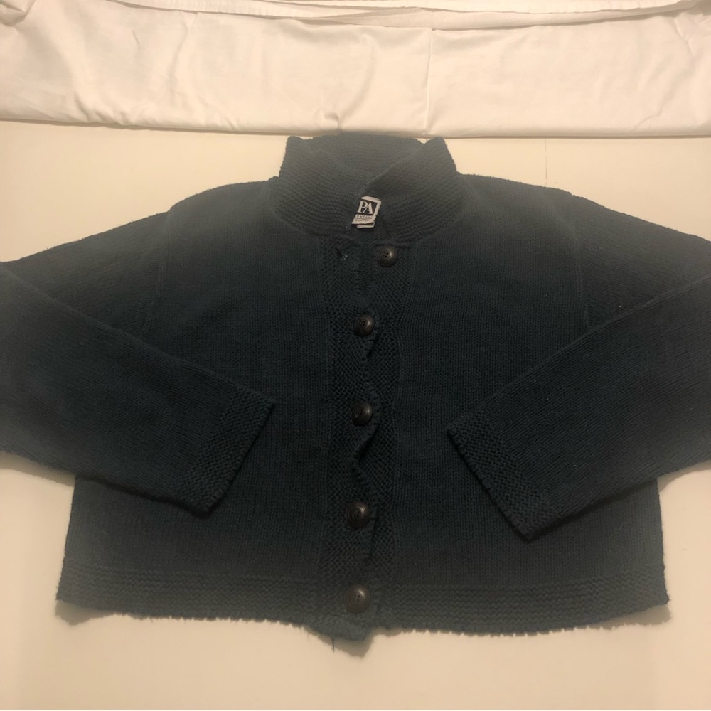 Cropped cardigan. Teal.  Good used condition.  Size XL.